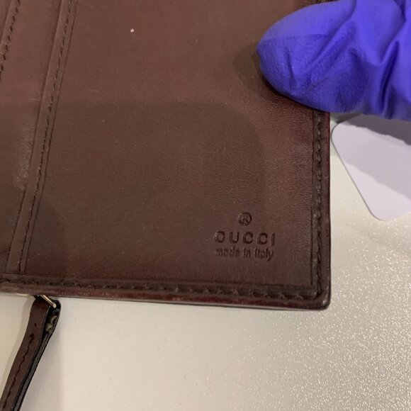Gucci Brown Leather Bifold Long Wallet Sku#84185 (gently used, pocket dusty) - Picture 10 of 14